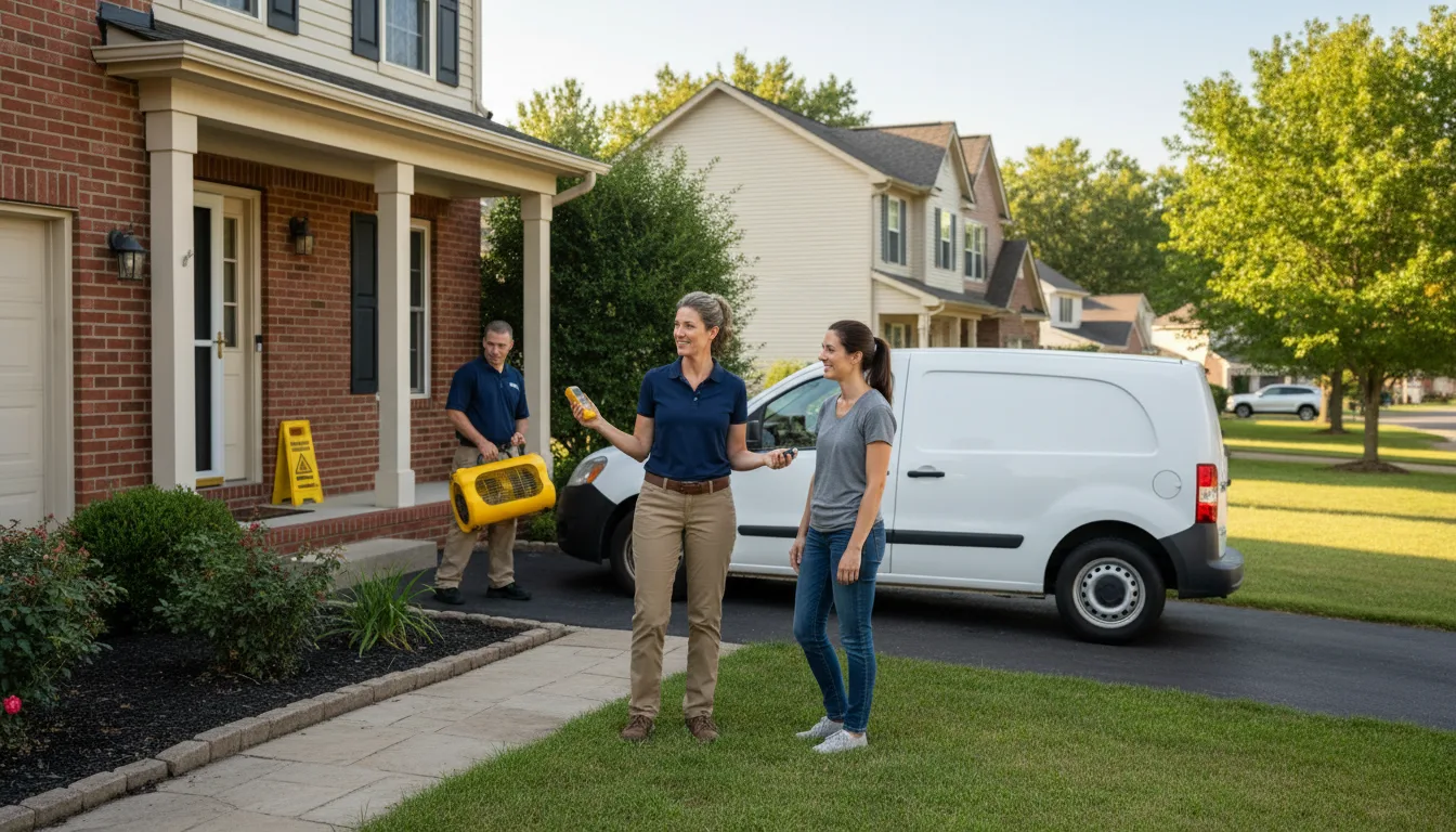 Residential water damage restoration in Bellmont, IL